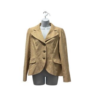 Dana Buchman Vintage Gold Cream Metallic Classic Blazer Size 6